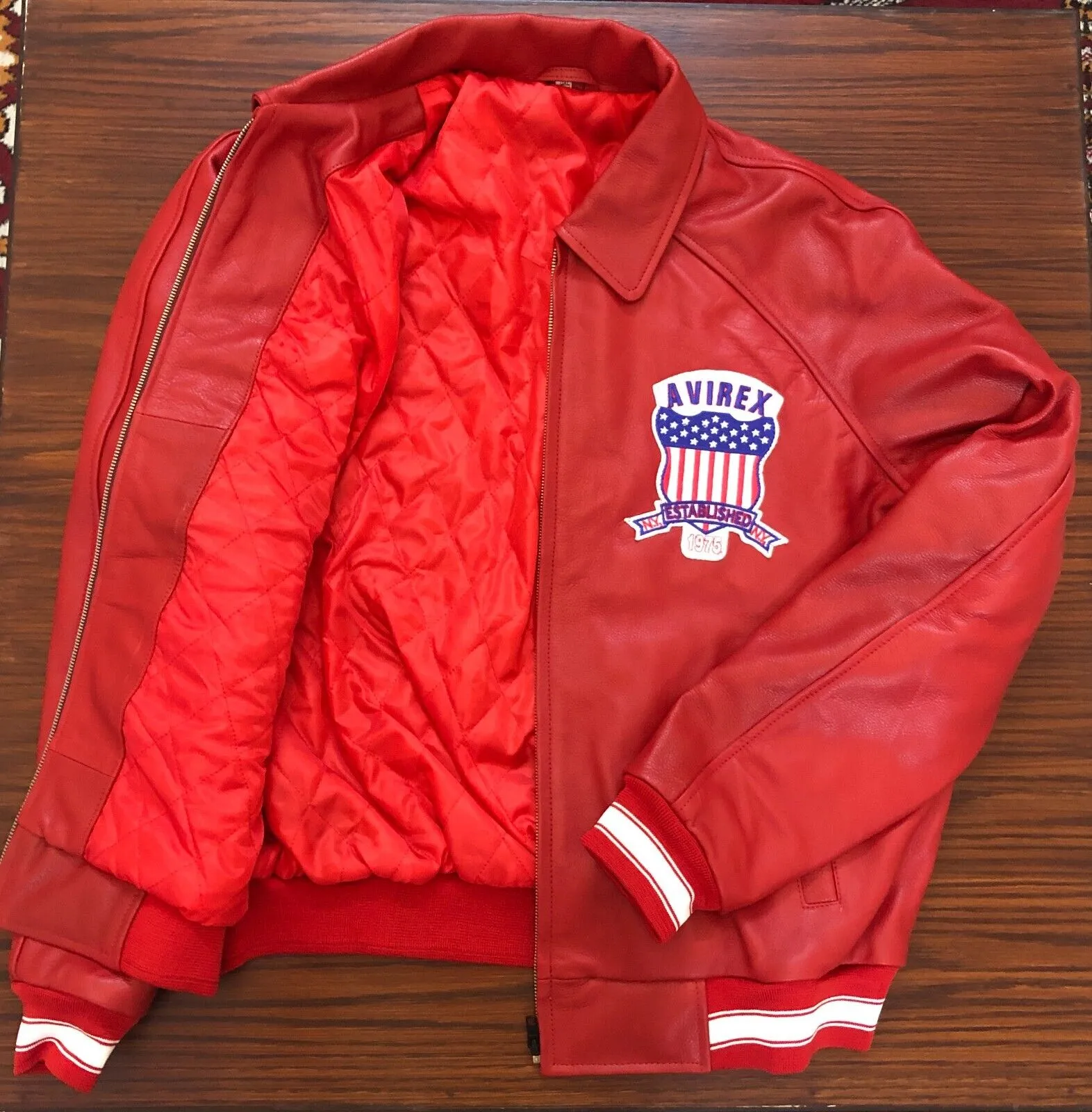 Premium Replica Red Flight Jacket: Men's Avirex-Inspired Leather Bomber