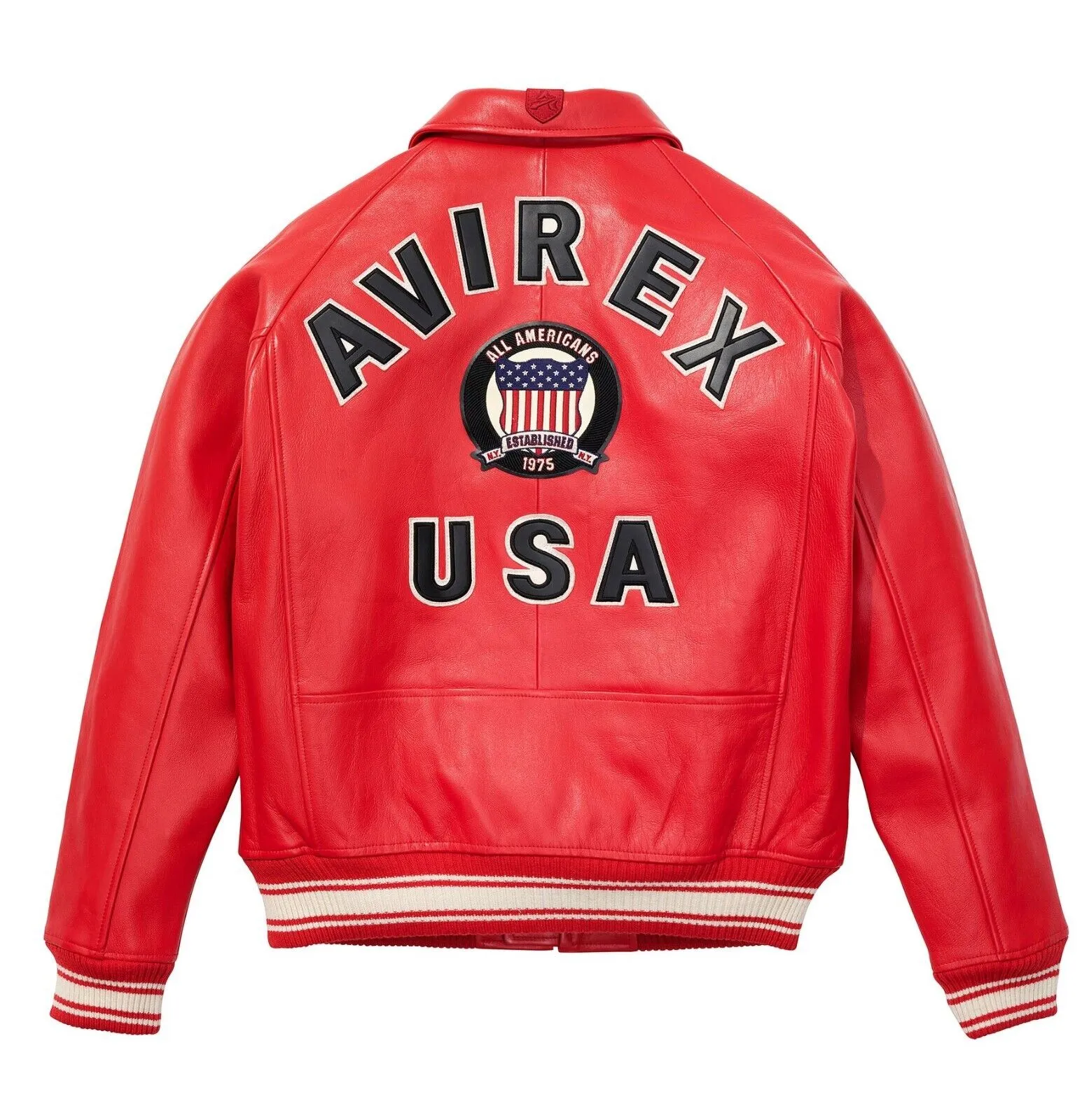 Premium Replica Red Flight Jacket: Men's Avirex-Inspired Leather Bomber