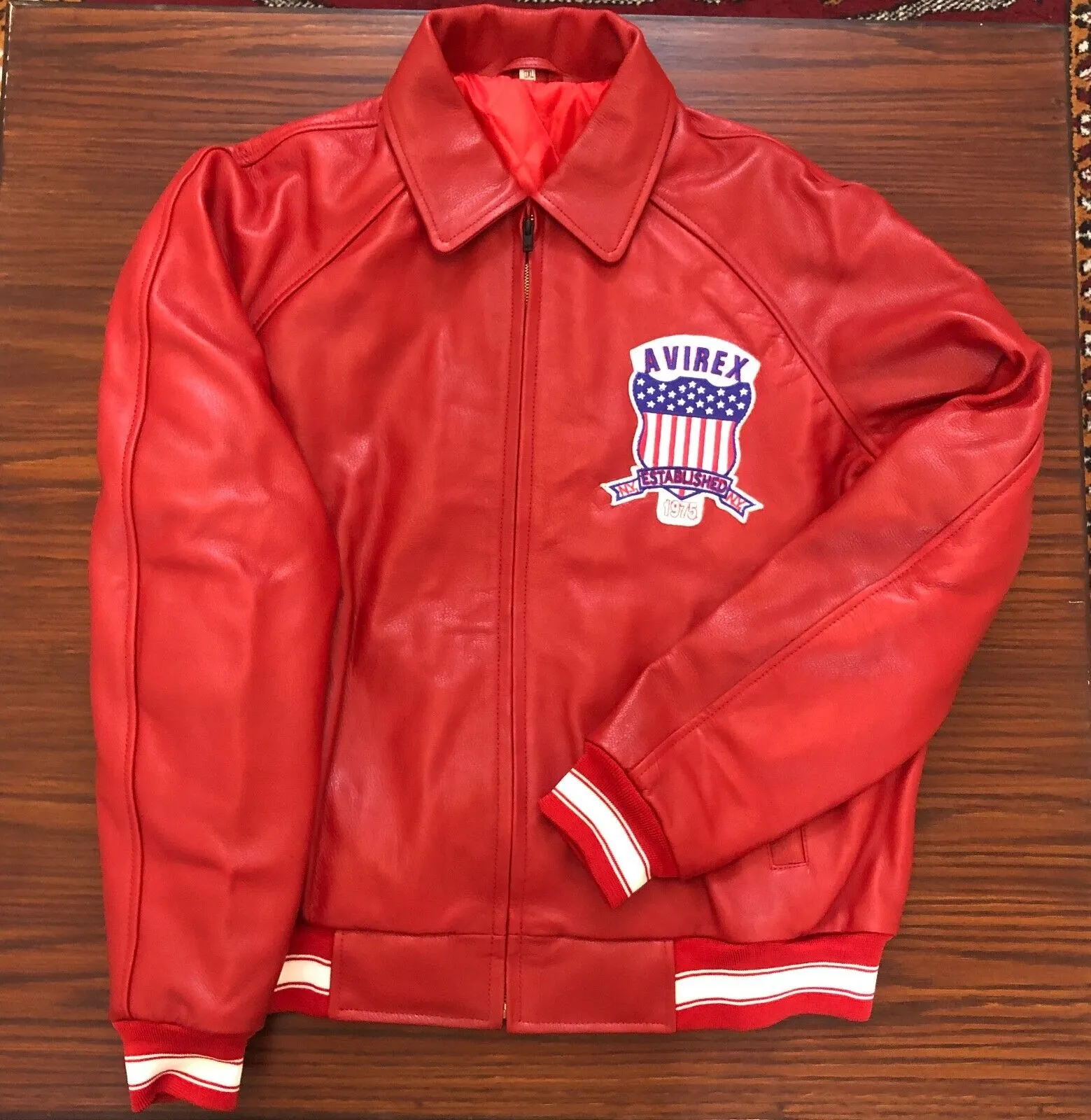 Premium Replica Red Flight Jacket: Men's Avirex-Inspired Leather Bomber