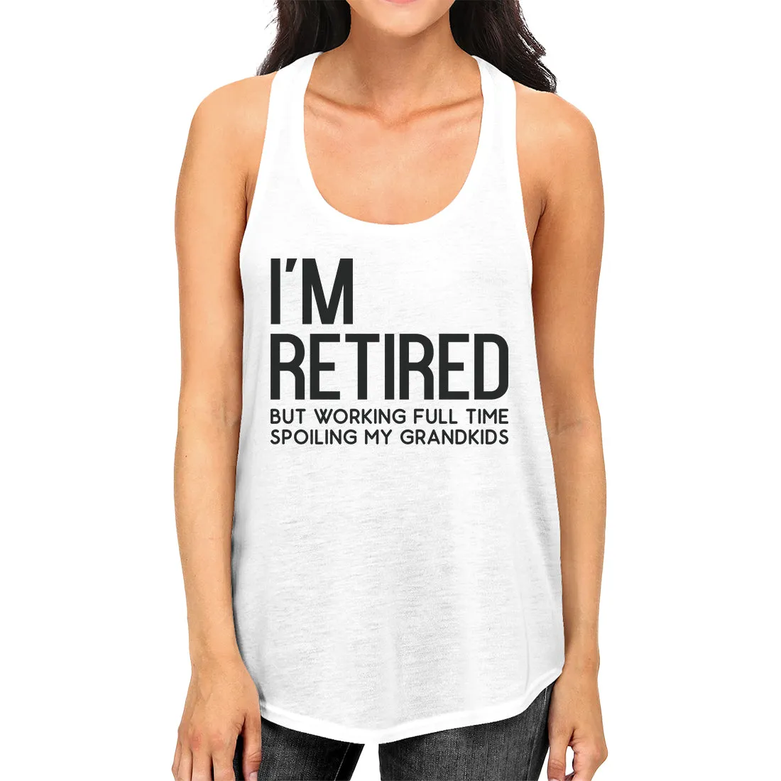 Retired Grandkids Womens Trendy Racerback Sleeveless Top Presents