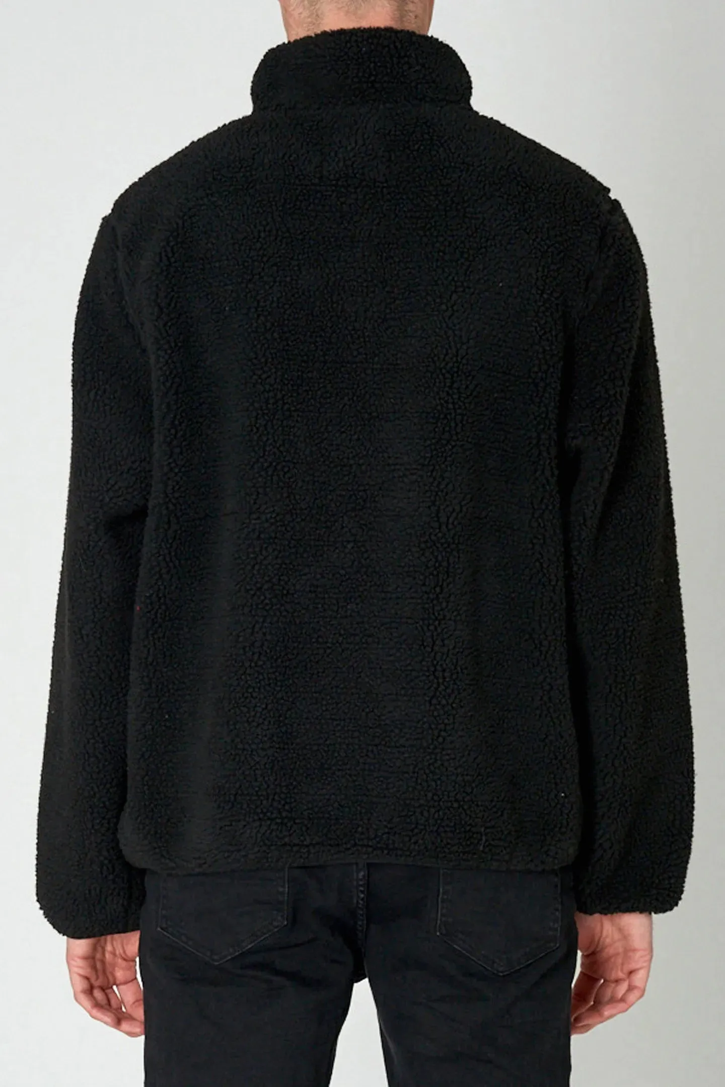 ROLLAS Mens Recycled Half Neck Fleece Jumper Black