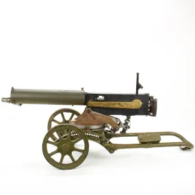 Russian WWI Imperial Maxim Display Gun on 1911 Dated Early Sokolov Wheeled Mount