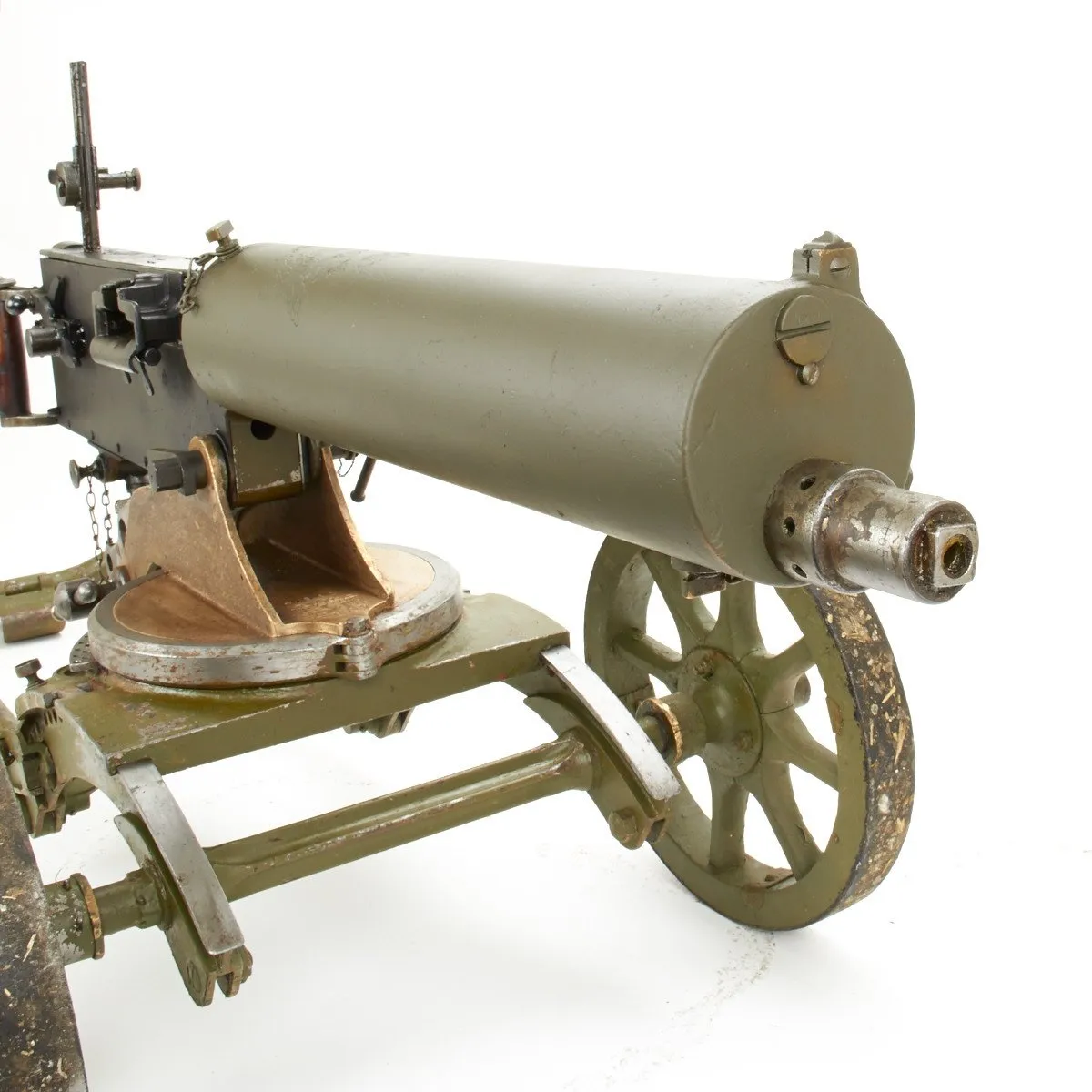 Russian WWI Imperial Maxim Display Gun on 1911 Dated Early Sokolov Wheeled Mount