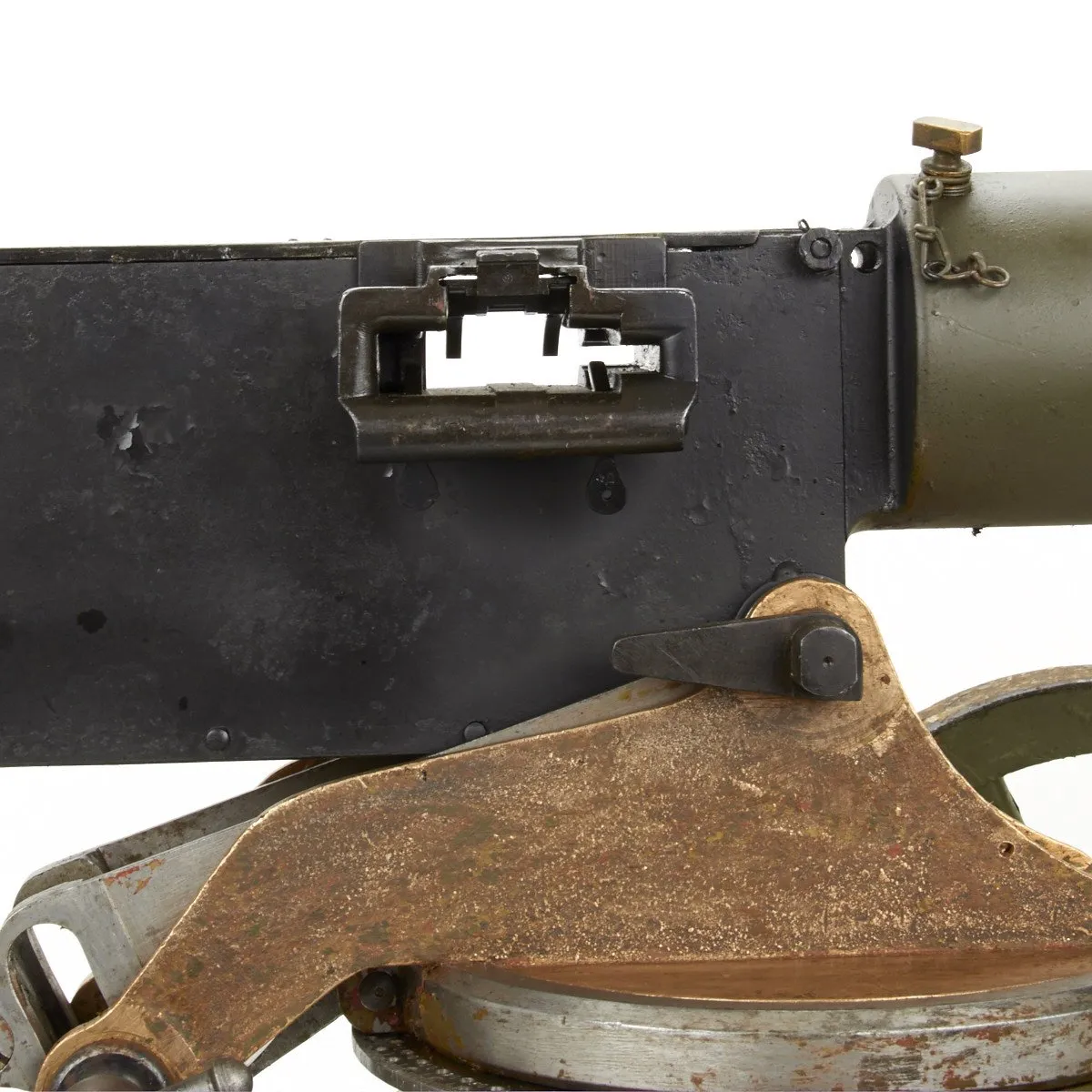 Russian WWI Imperial Maxim Display Gun on 1911 Dated Early Sokolov Wheeled Mount