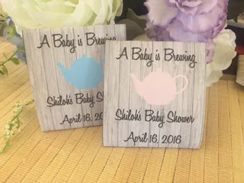 Rustic Wood Tea Pot Baby Shower Tea Packet Favors