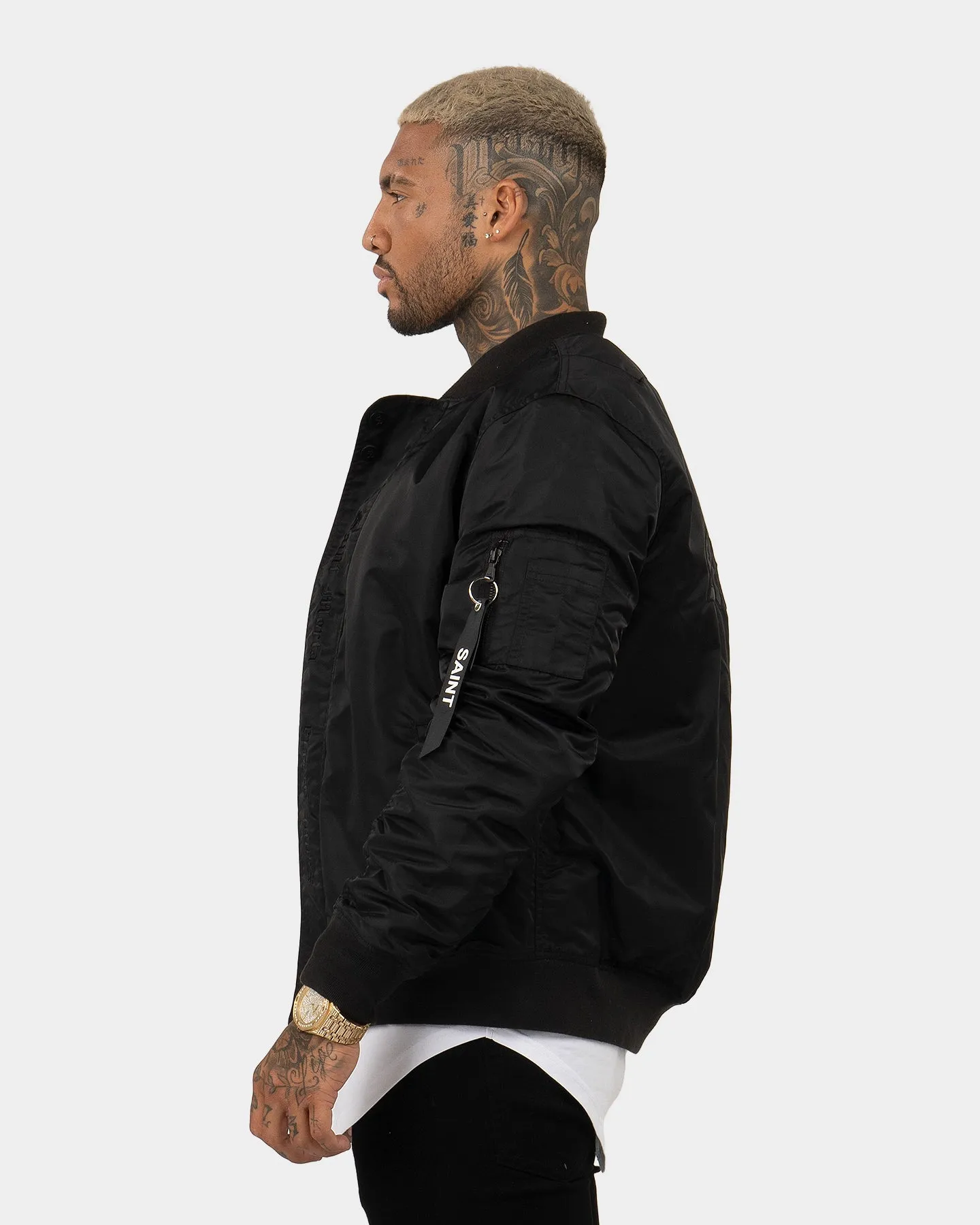 Saint Morta Cambronne Bomber Jacket Black/Black