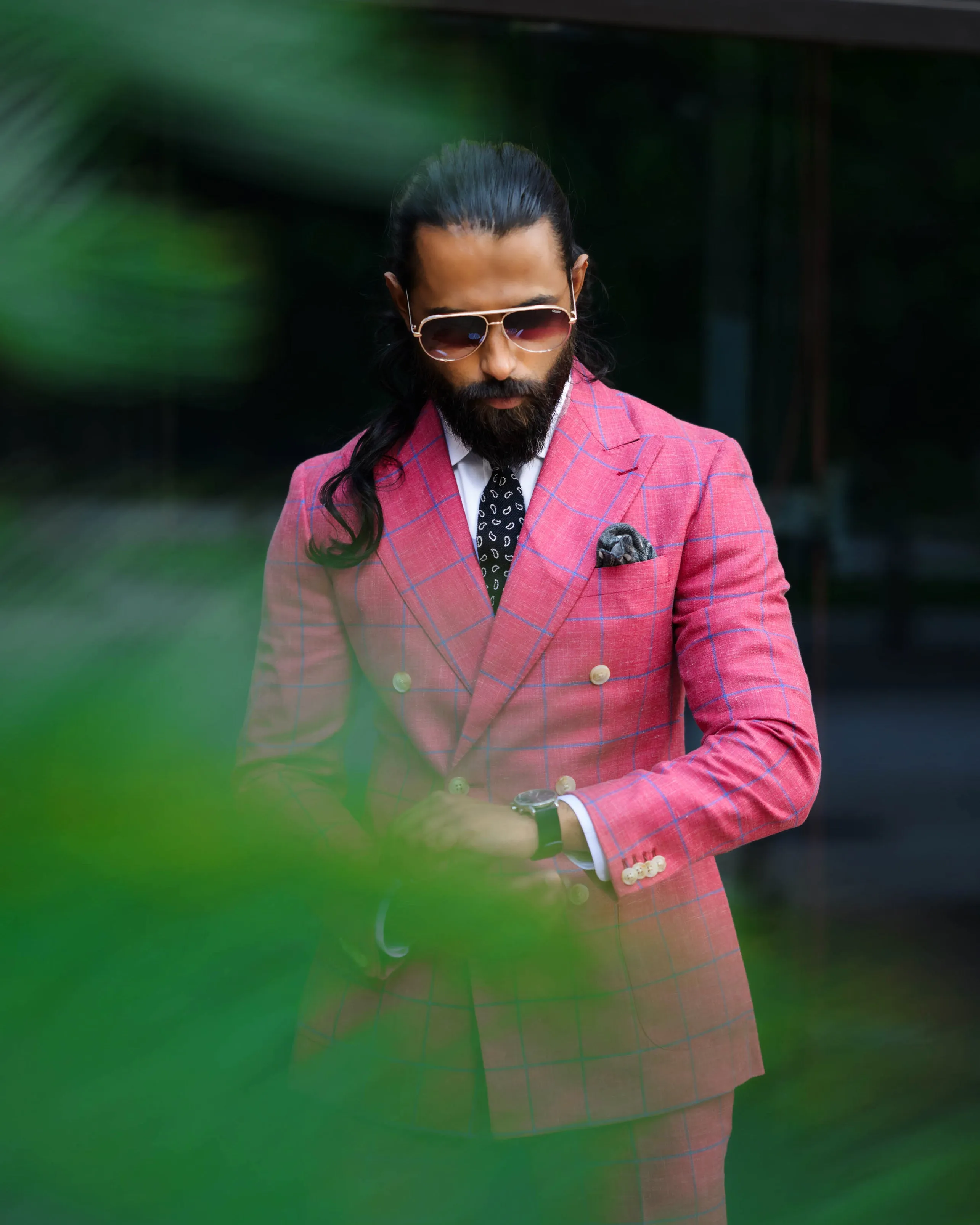 SG Double Breasted Blazer – Salmon Plaid