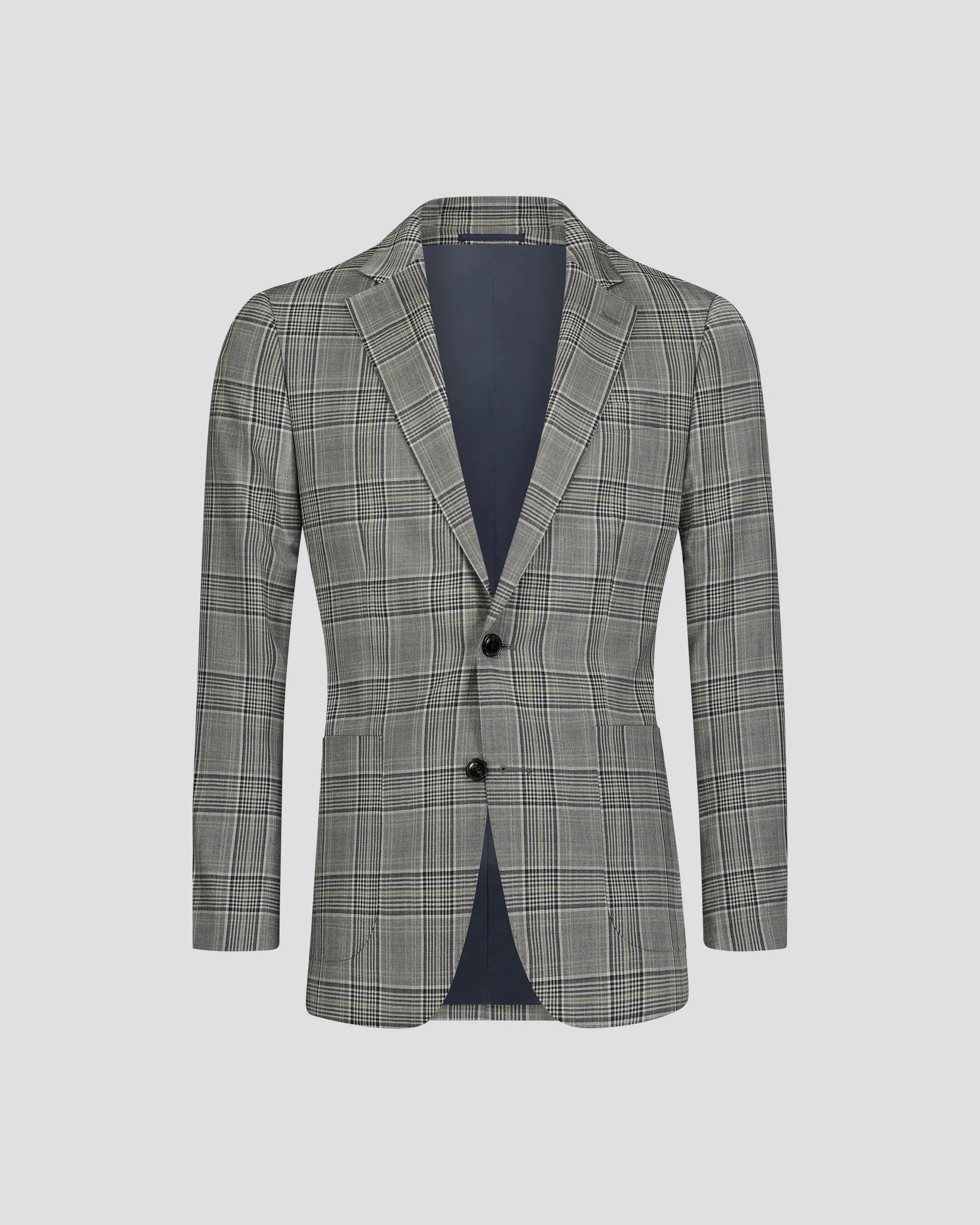 SG Single Breasted Blazer – Grey   Green Plaid