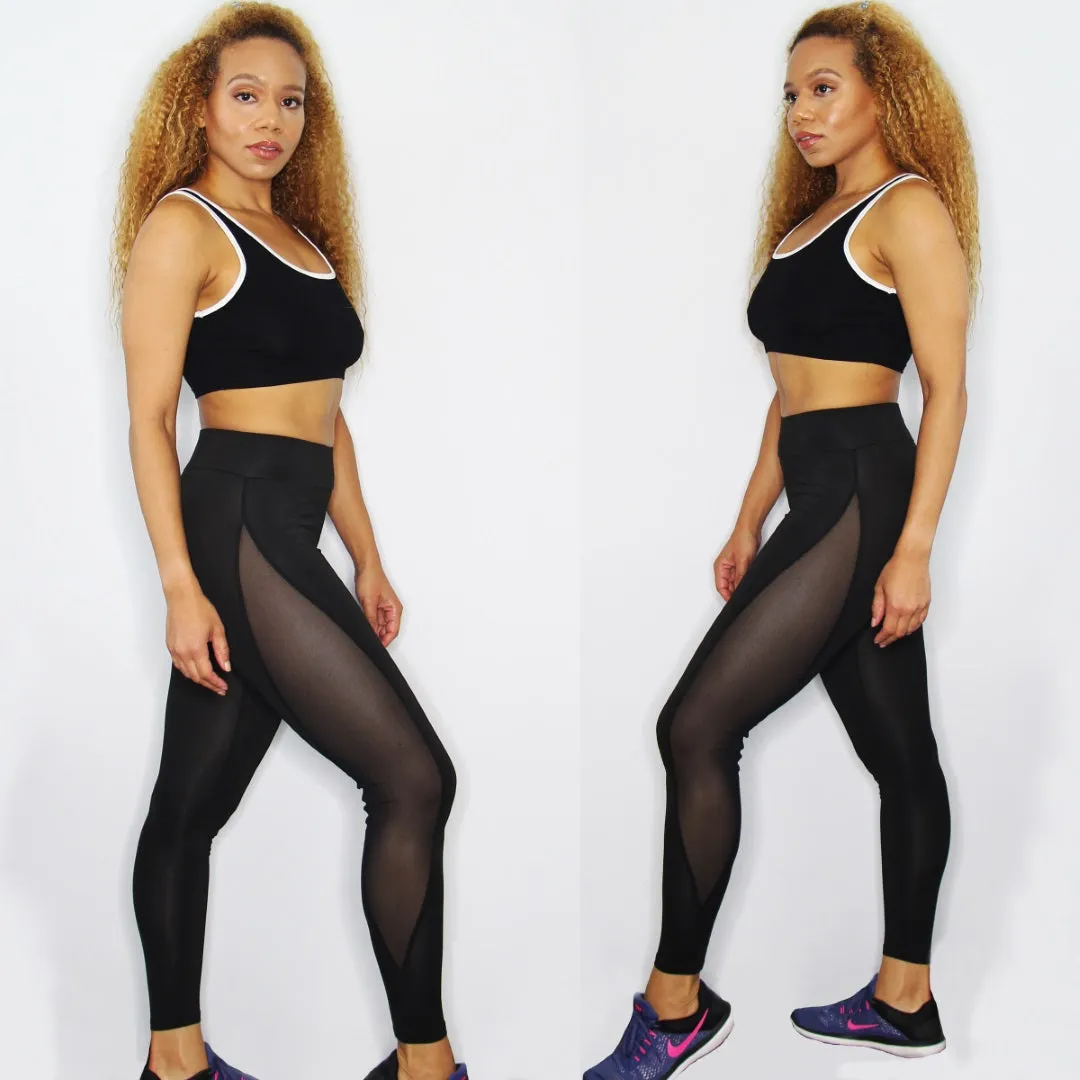 Side Mesh Sport/Fitness Leggings