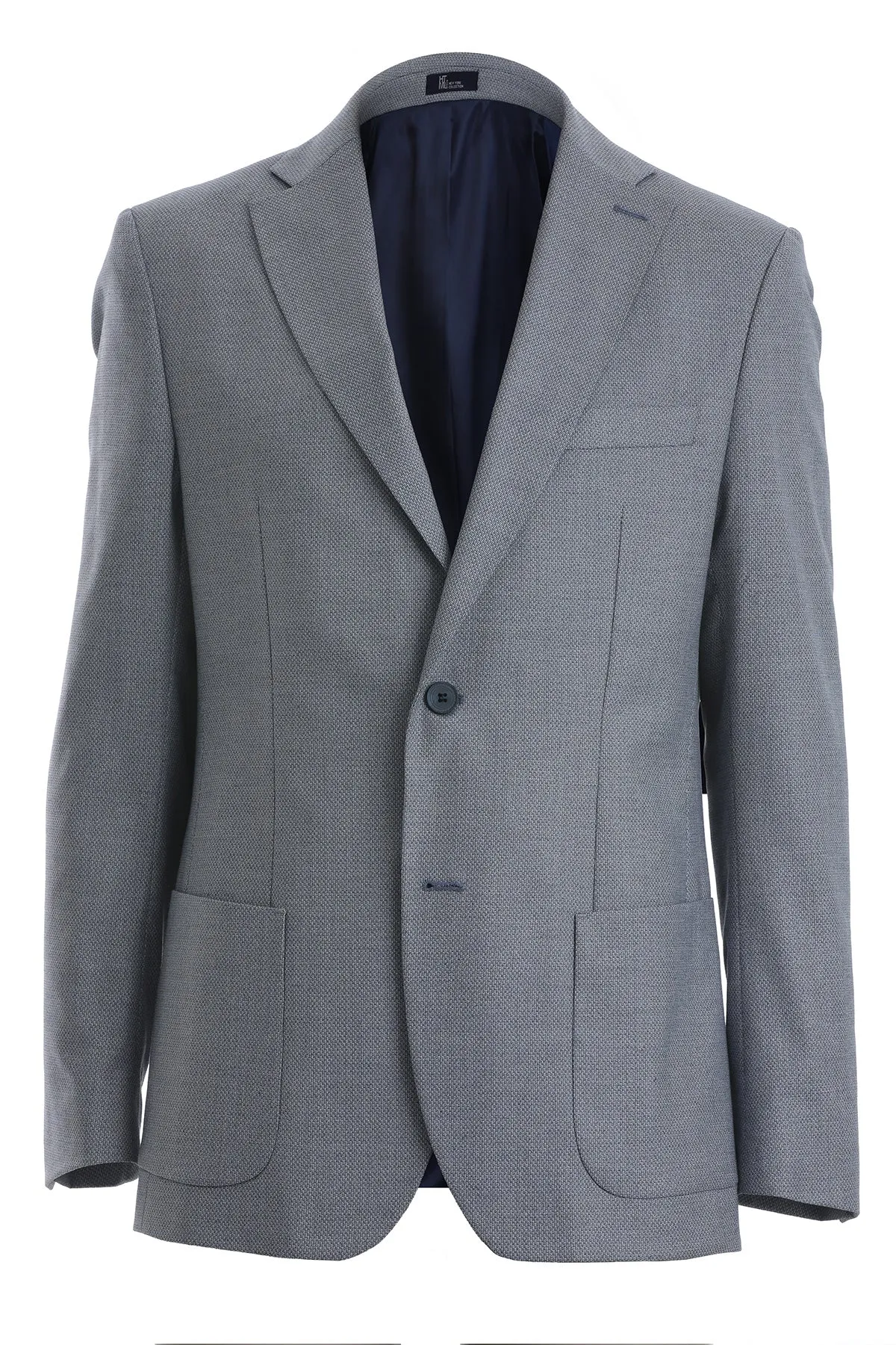 Slim Fit Notch Lapel Light Blue Casual Blazer