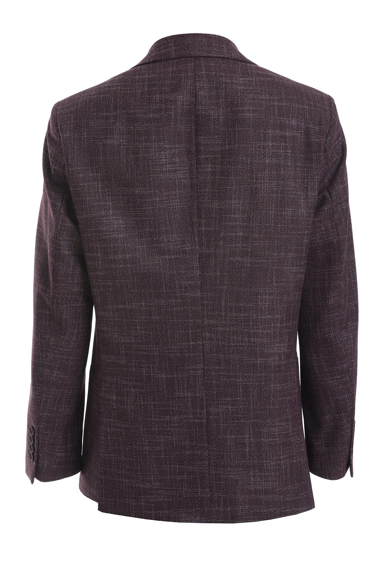 Slim Fit Textured Notch Lapel Burgundy Casual Blazer