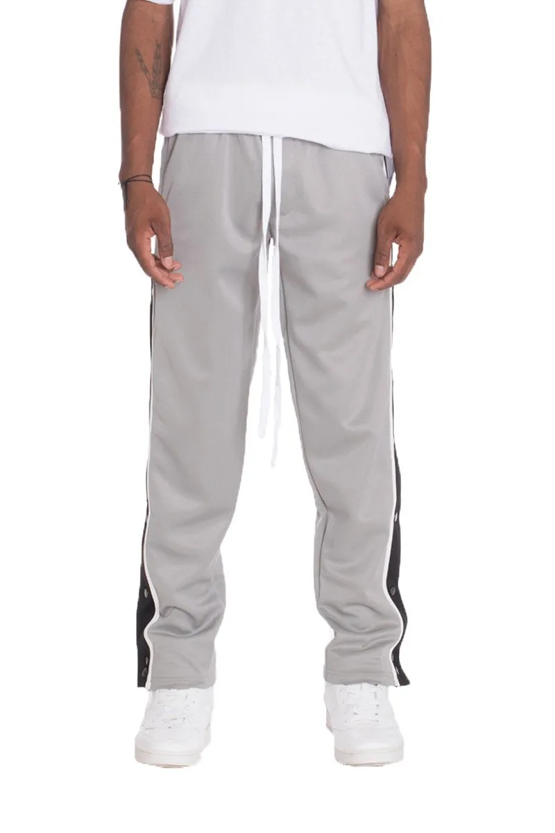 SNAP BUTTON GREY TRACK PANTS