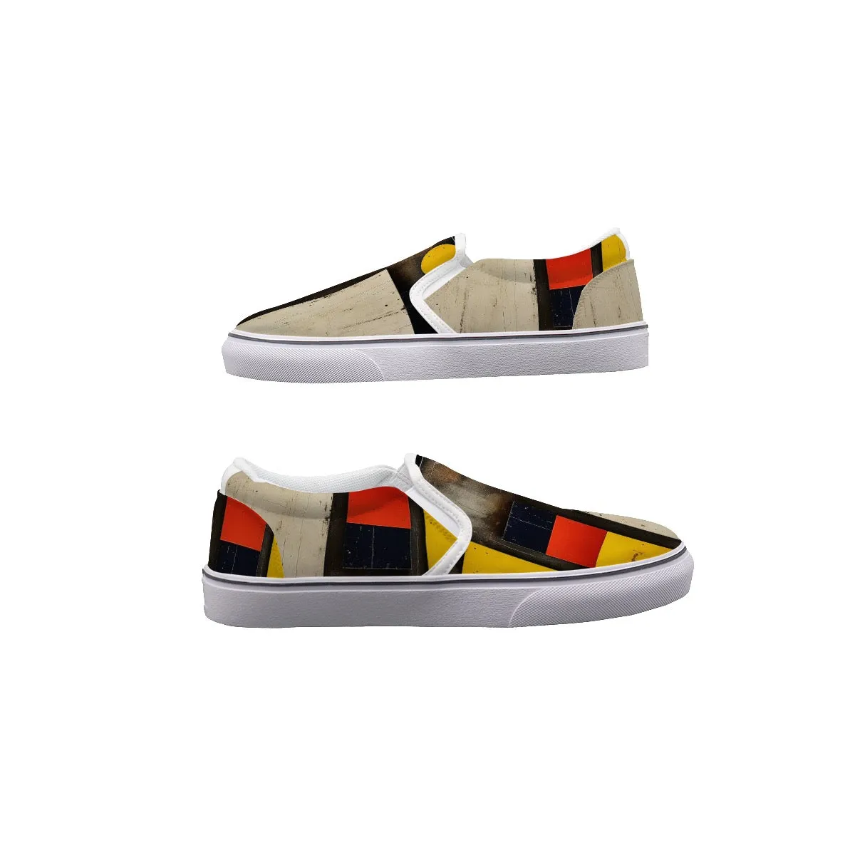 So#43 Men's Slip On Sneakers, abstract, print