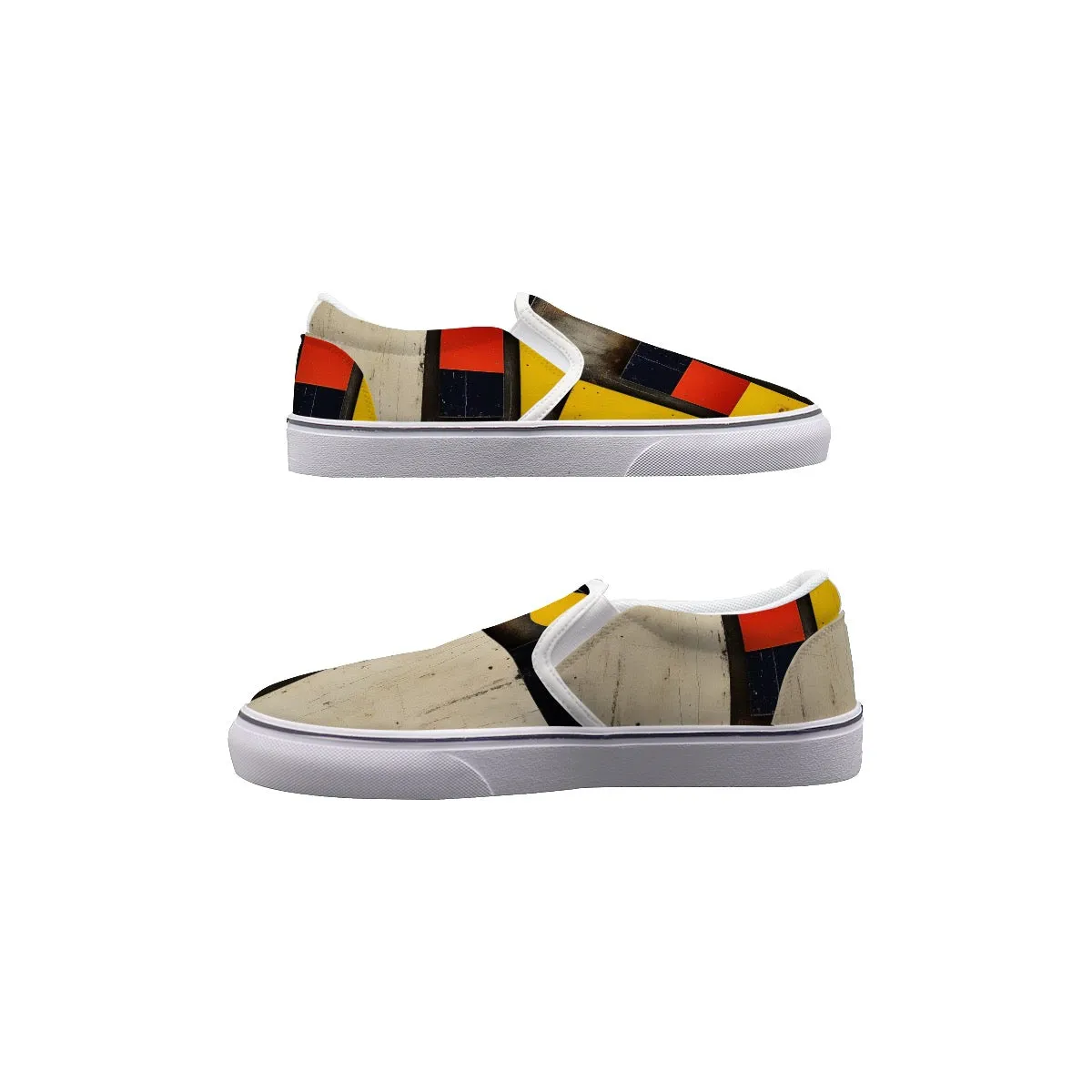 So#43 Men's Slip On Sneakers, abstract, print