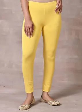 Sofia Lemon Yellow Skinny Fit Leggings for Women