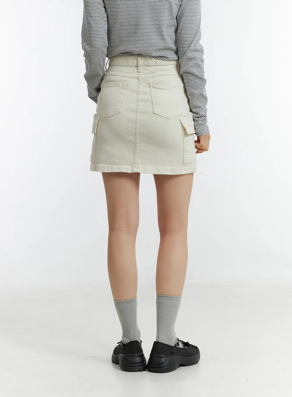 Solid Cargo Mini Skirt OD308