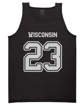 Sport Style Wisconsin 23 Team State Jersey Mens Tank Top