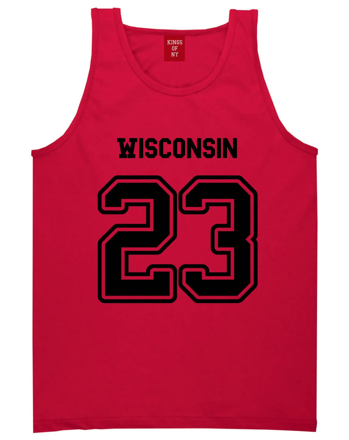 Sport Style Wisconsin 23 Team State Jersey Mens Tank Top