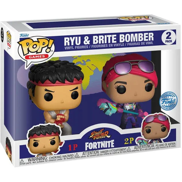 Street Fighter x Fortnite - Ryu & Brite Bomber US Exclusive Pop! 2-Pack