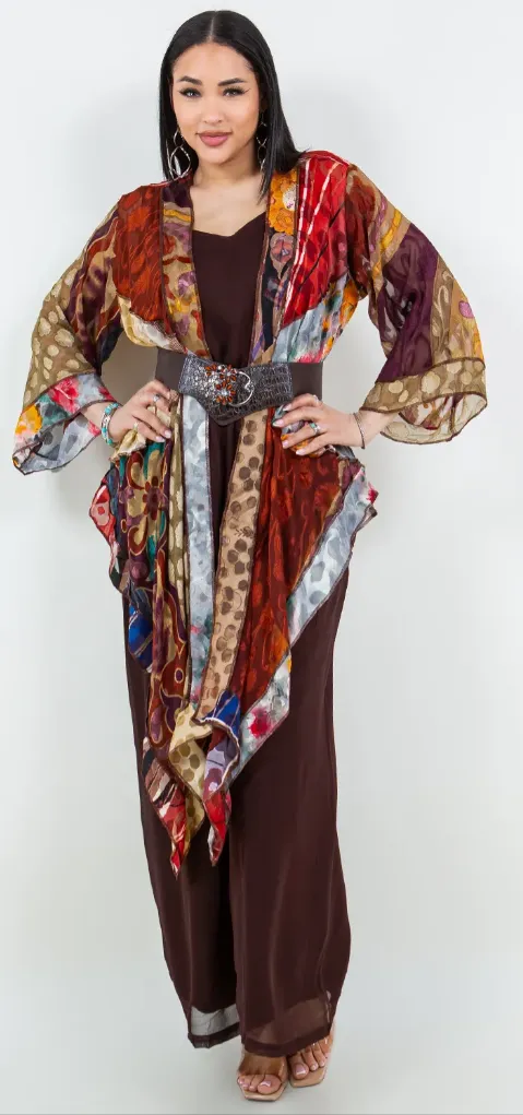 Sunheart Lagenlook Scarf Jacket Boho  Hippie Chic Sml-Large-xl-1x