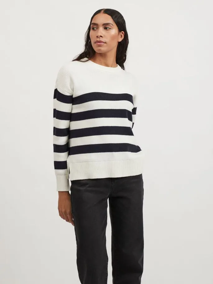 Suza Striped Knit Jumper (Off White)