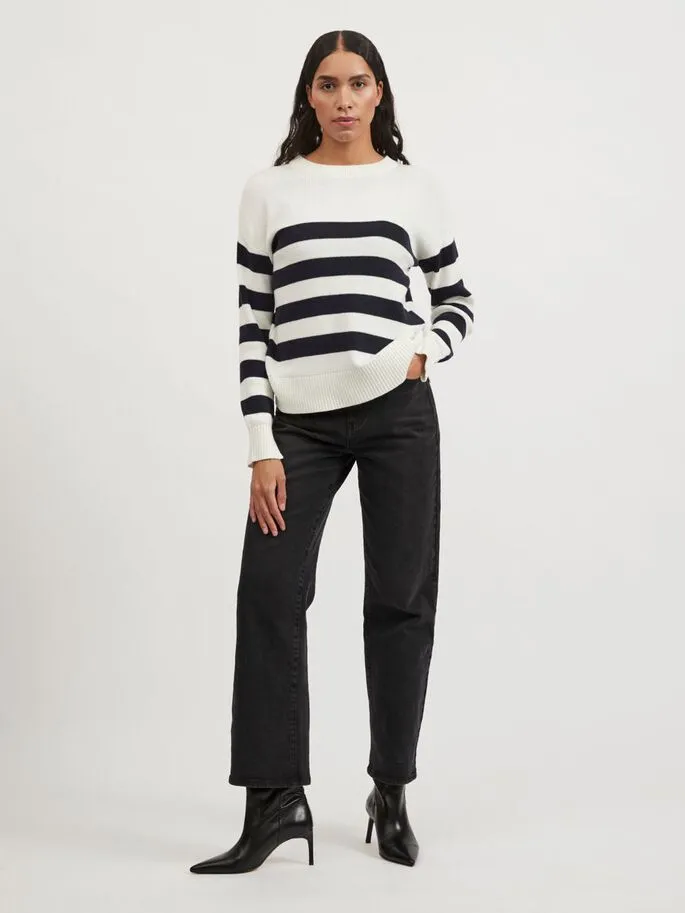 Suza Striped Knit Jumper (Off White)