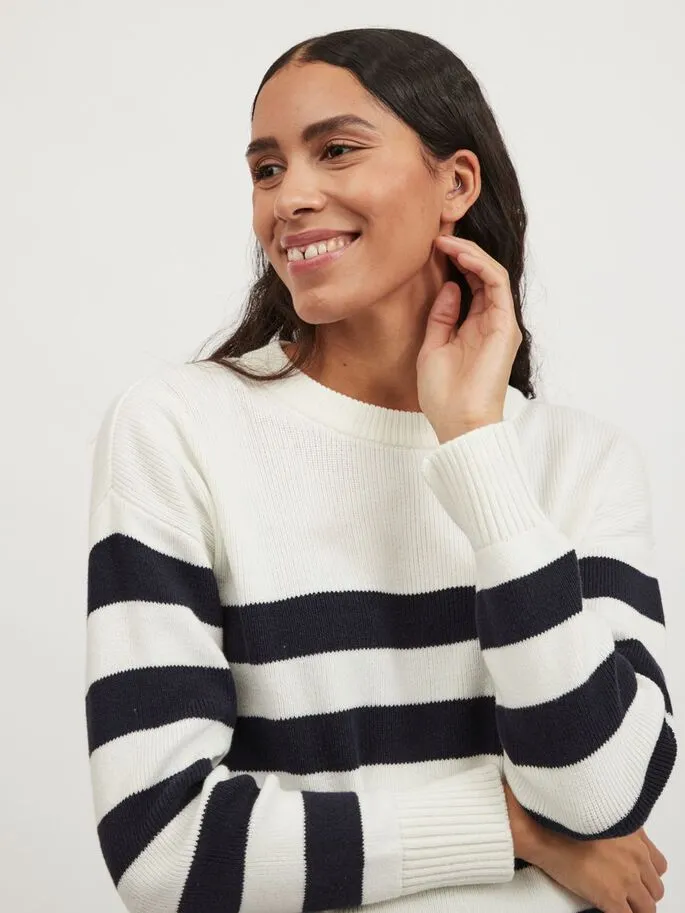 Suza Striped Knit Jumper (Off White)