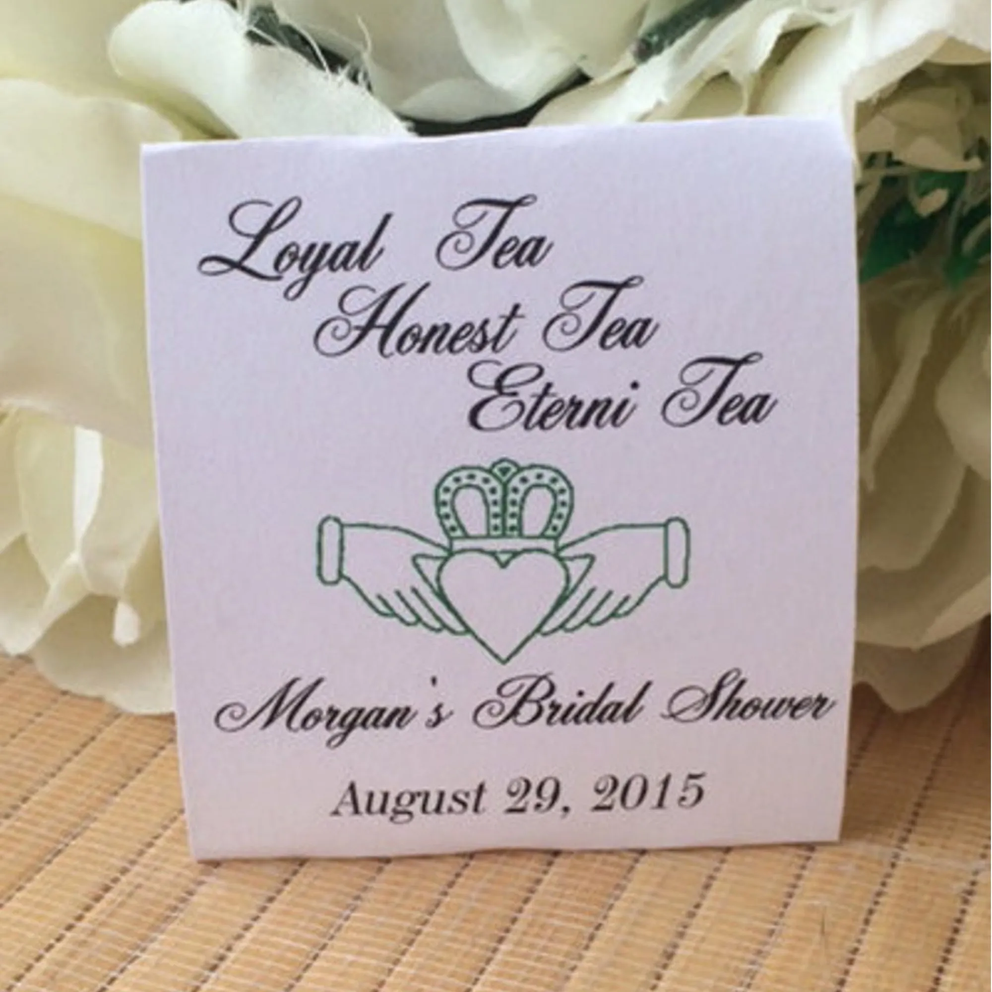 Tea Packet Irish Claddagh Wedding Favors