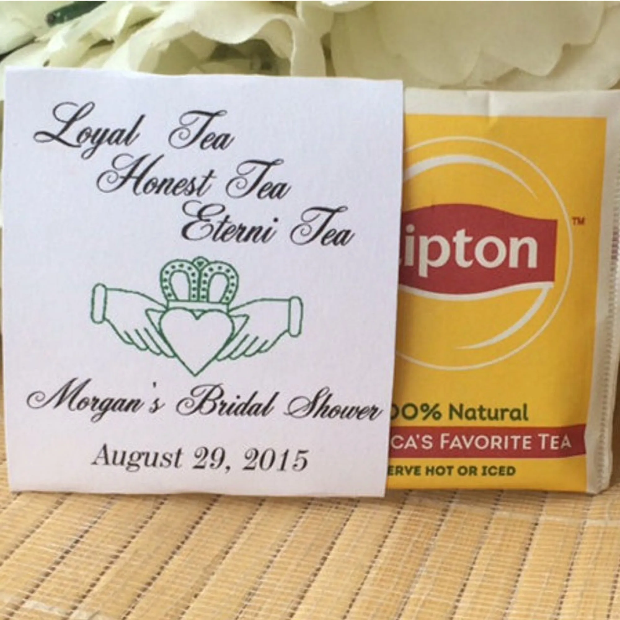 Tea Packet Irish Claddagh Wedding Favors