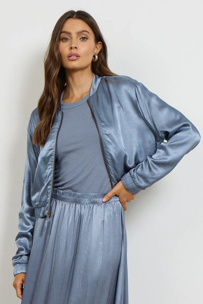 THE EIGHTIES SILKY BOMBER JACKET