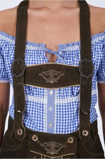 Traditional German Lederhosen Women Dark Deer