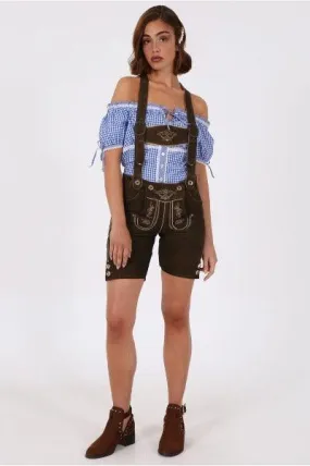 Traditional German Lederhosen Women Dark Deer