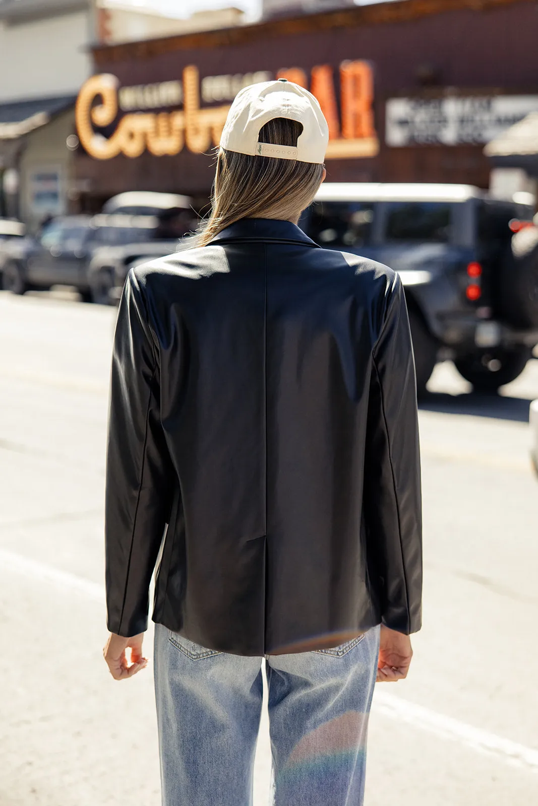 Uptown Girl Leather Blazer