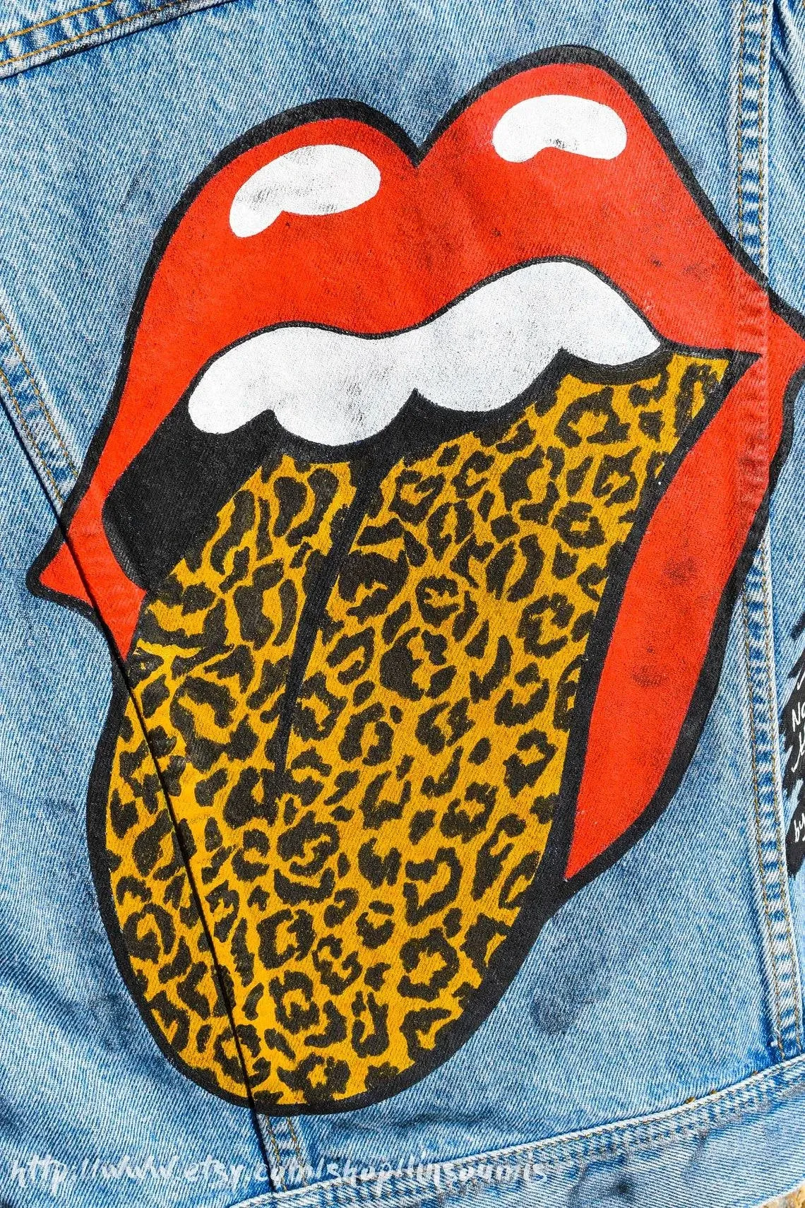 Vintage girl Lee Riders Handpainted jacket, veste femme Lee Riders peinte à la main