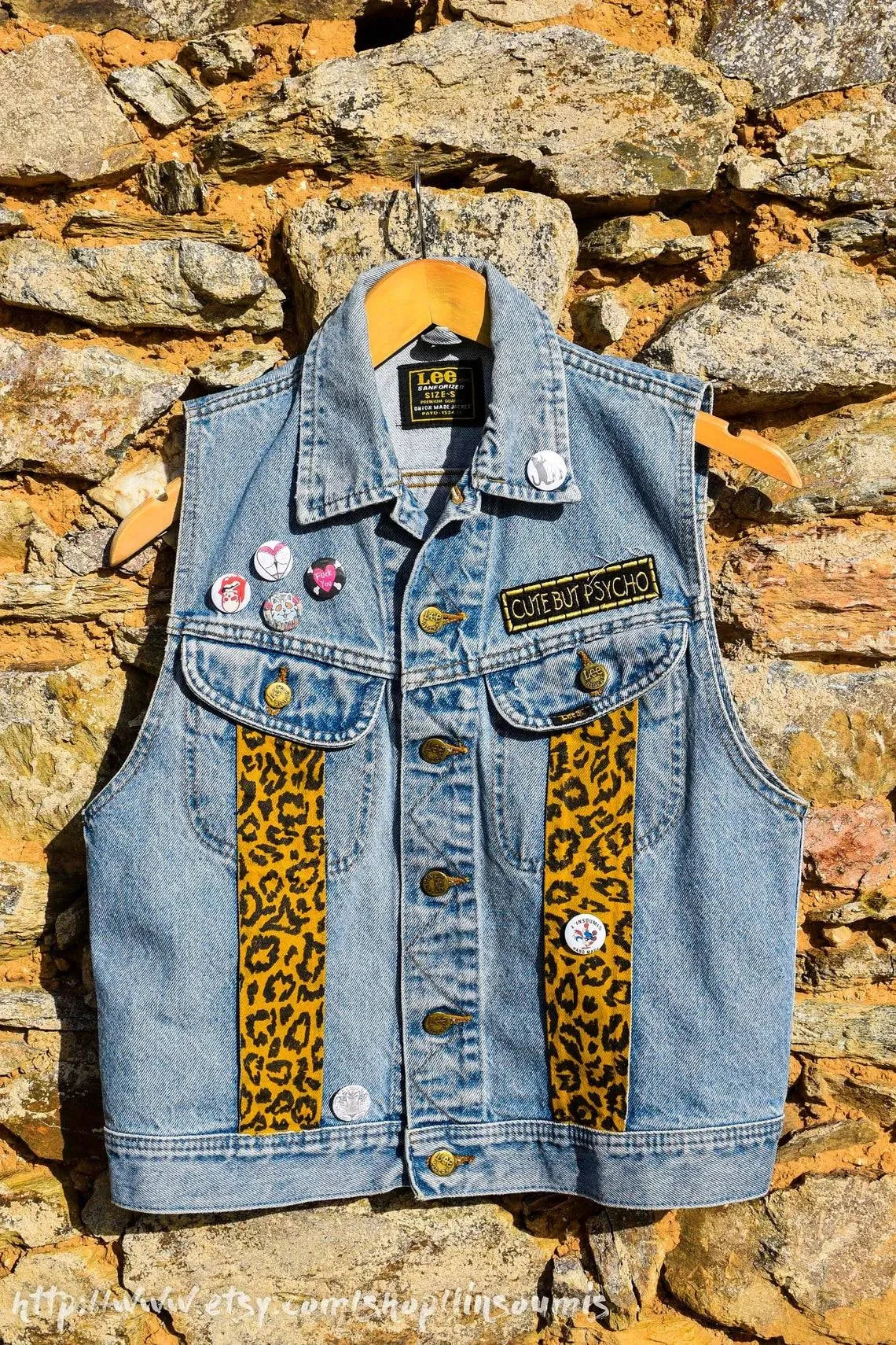 Vintage girl Lee Riders Handpainted jacket, veste femme Lee Riders peinte à la main