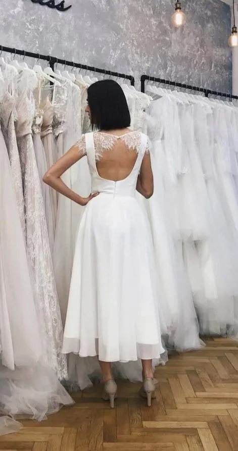 Vintage Informal Tea Length Wedding Dress