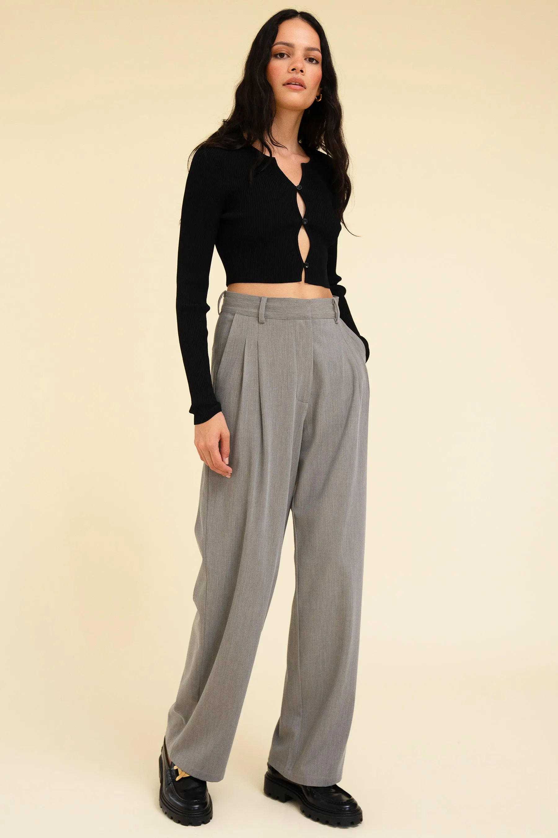 YANA TROUSER - LIGHT GREY