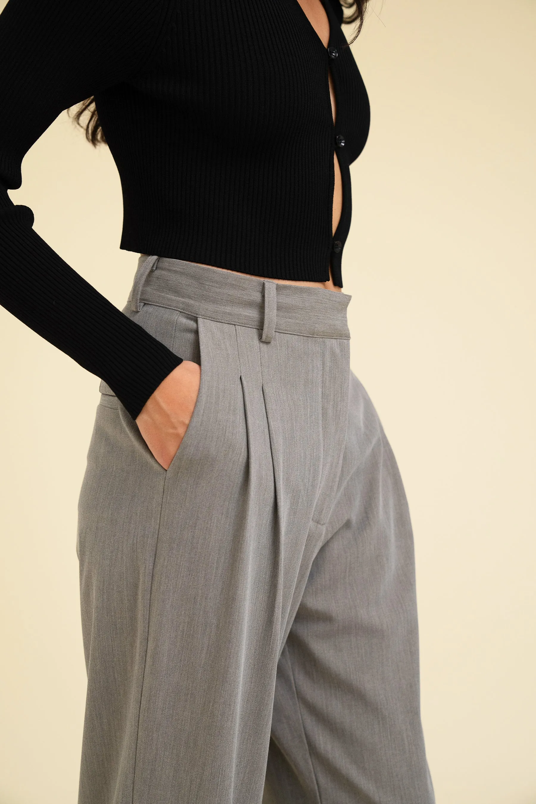 YANA TROUSER - LIGHT GREY